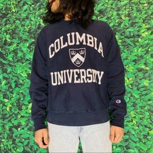 columbia university champion crewneck navy
